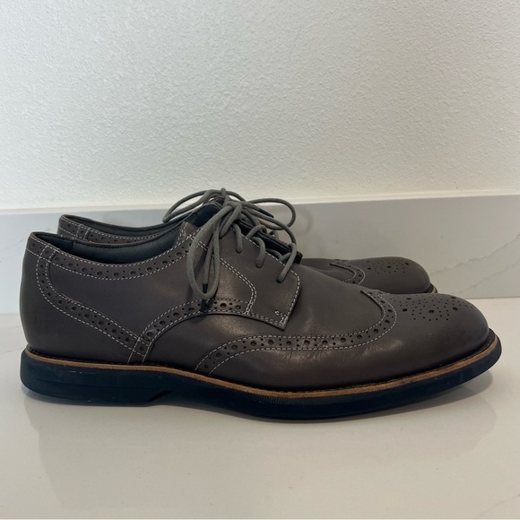 Sperry Mens Wingtip Leather Dress Shoes Gray Lace-Up Wide Fit Workwear Size 13W - Picture 1 of 14